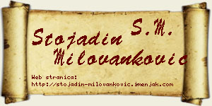 Stojadin Milovanković vizit kartica